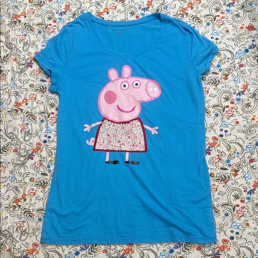 Blue Adult Shirt with Peppa Pig Character